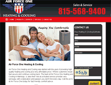 Tablet Screenshot of airforceoneheating.com